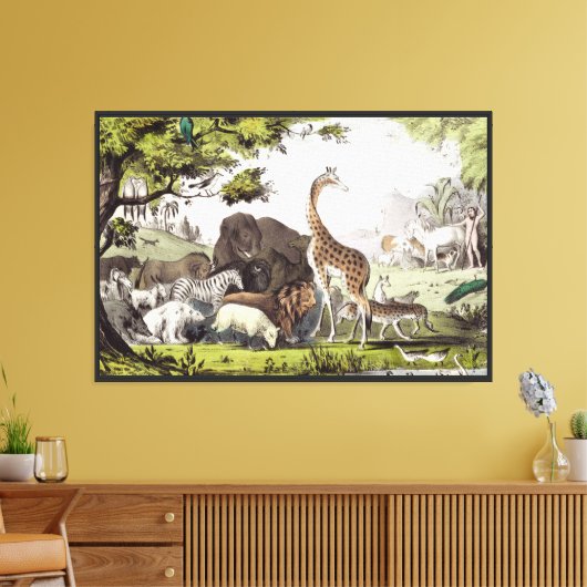 Adam noemt de schepselen canvas afdruk (Insitu (Woonkamer))