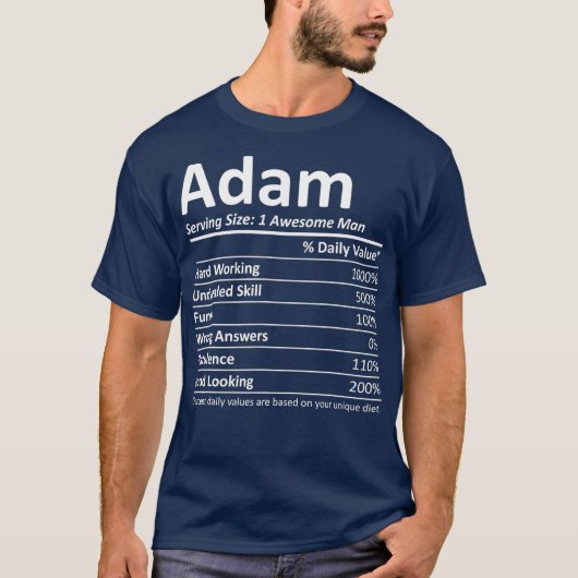 ADAM Nutrition Funny Birthday Personalized Name T-shirt (Voorkant)