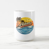 Adam Retro Zonsondergang Naamontwerp Koffiemok (Center)