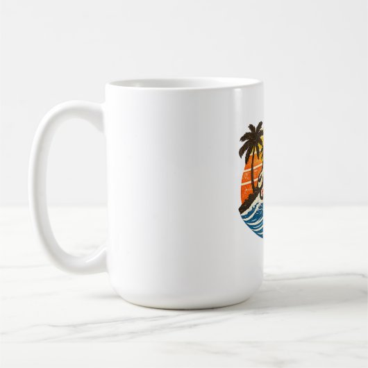 Adam Retro Zonsondergang Naamontwerp Koffiemok (Links)