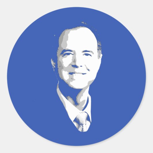 ADAM SCHIFF RONDE STICKER (Voorkant)