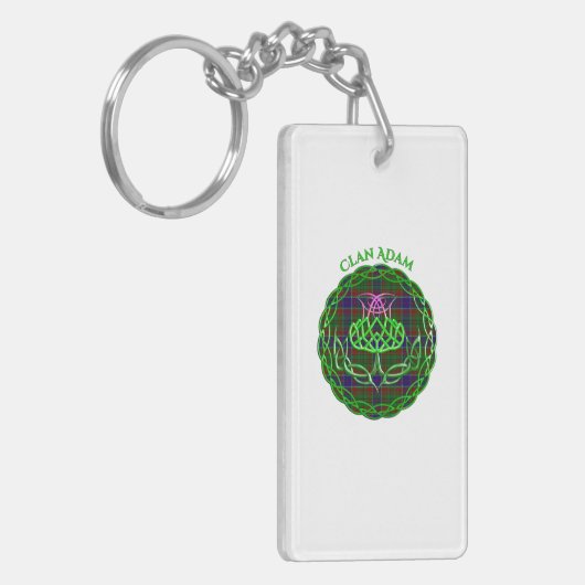 Adam Scottish Tartan Celtic Thistle Sleutelhanger (Voorkant Links)