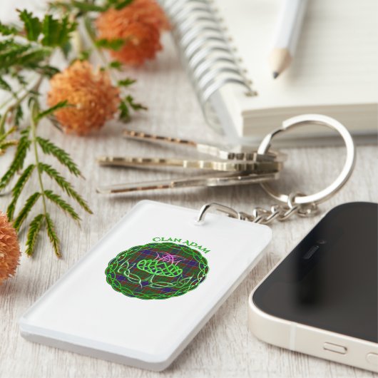 Adam Scottish Tartan Celtic Thistle Sleutelhanger (Voorkant Rechts)