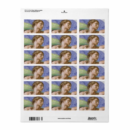 Adam, Sistine Chapel van Michelangelo Etiket (Full Sheet)