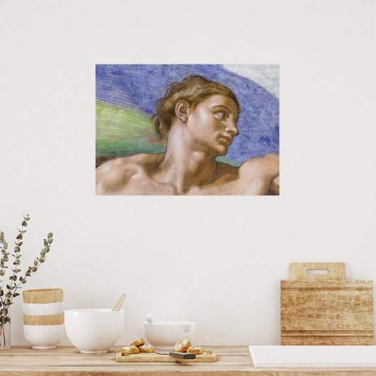 Adam, Sistine Chapel van Michelangelo Poster (Keuken)
