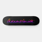 Adam Smith neon handtekening Persoonlijk Skateboard (Horizontaal)