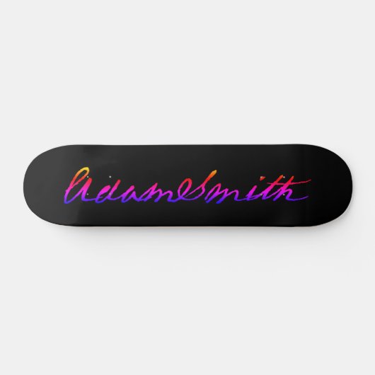Adam Smith neon handtekening Persoonlijk Skateboard (Horizontaal)