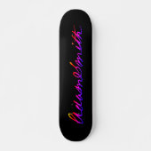 Adam Smith neon handtekening Persoonlijk Skateboard (Voorkant)
