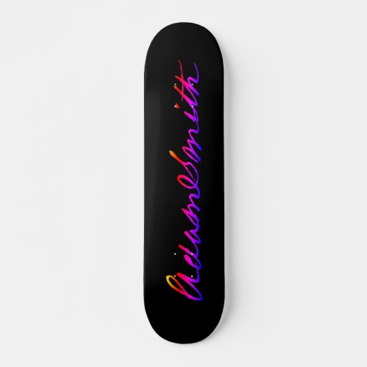 Adam Smith neon handtekening Persoonlijk Skateboard (Voorkant)