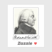 Adam Smith Profiel (met handtekening) Sticker (Vel)