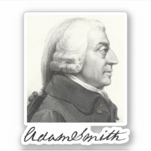 Adam Smith Profiel (met handtekening) Sticker