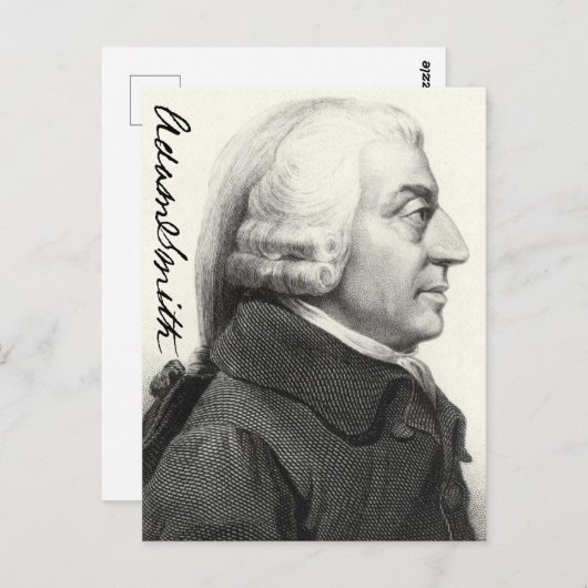 Adam Smith Profile (met handtekening) Briefkaart (Voorkant / Achterkant)