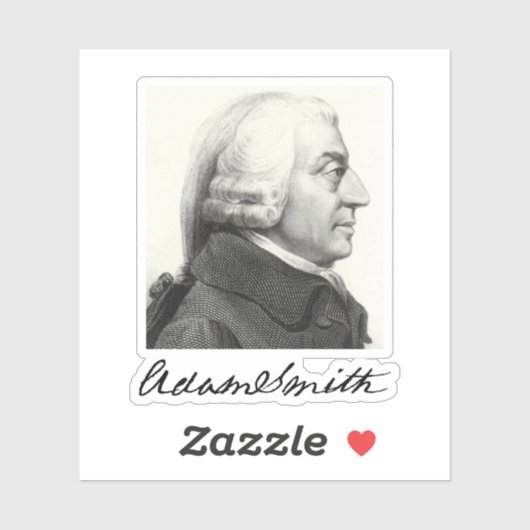 Adam Smith Profile (met handtekening) Sticker (Vel)