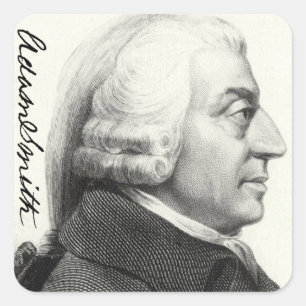 Adam Smith Profile (met handtekening) Vierkante Sticker