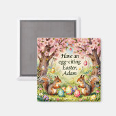 ADAM ~ Squirrels collecting Easter Eggs ~  Magnet (Voorkant / Achterkant)