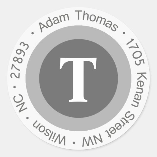 Adam Thomas Round Adresetiketten Ronde Sticker (Voorkant)