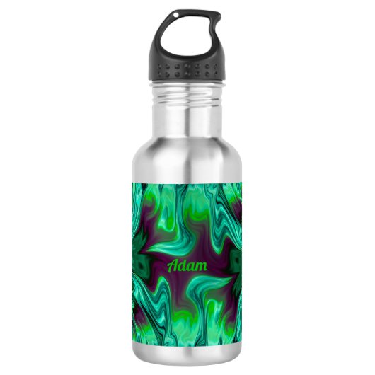 ADAM ~ Tinten groene en paarse waterfles (Voorkant)