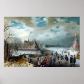Adam van Breen Skating op de Bevroren Amstel Poster (Voorkant)
