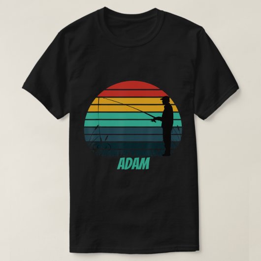 Adam Vist Retro Sunset Name voor Men T-S T-shirt (Design voorkant)