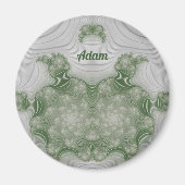 ADAM ~ Wit en Groen ~ Verbluffende ontwerpmagneet Magneet (Voorkant)