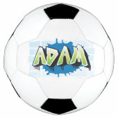 Adam Your Name Graffiti Brick Wall Stylized Voetbal (Voorkant)