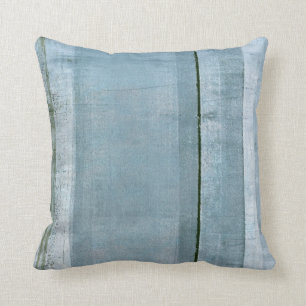 'Adamant' Blue and Black Abstract Art Pillow Kussen