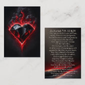 Adamant Heart | Zacharia 7:9-12 KJV Kaart Box Visitekaartje (Voorkant / Achterkant)