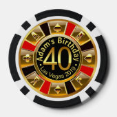 Adam's 40th bday rood goud zwart poker chip (Achterkant)