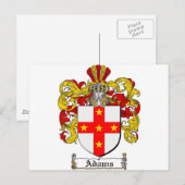 Adams Coat of Arms / Adams Family Crest Briefkaart (Voorkant / Achterkant)
