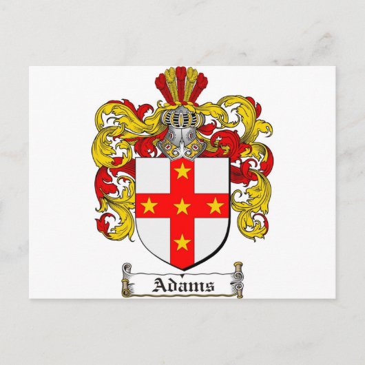 Adams Coat of Arms / Adams Family Crest Briefkaart (Voorkant)