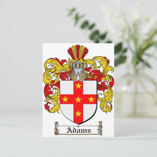 Adams Coat of Arms / Adams Family Crest Briefkaart (Staand voorkant)