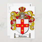 Adams Coat of Arms / Adams Family Crest Briefkaart (Voorkant / Achterkant)