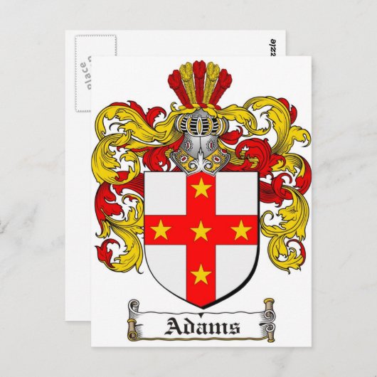 Adams Coat of Arms / Adams Family Crest Briefkaart (Voorkant / Achterkant)
