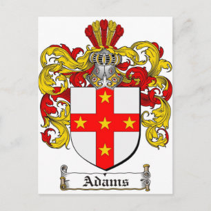 Adams Coat of Arms / Adams Family Crest Briefkaart