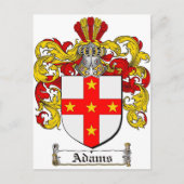 Adams Coat of Arms / Adams Family Crest Briefkaart (Voorkant)