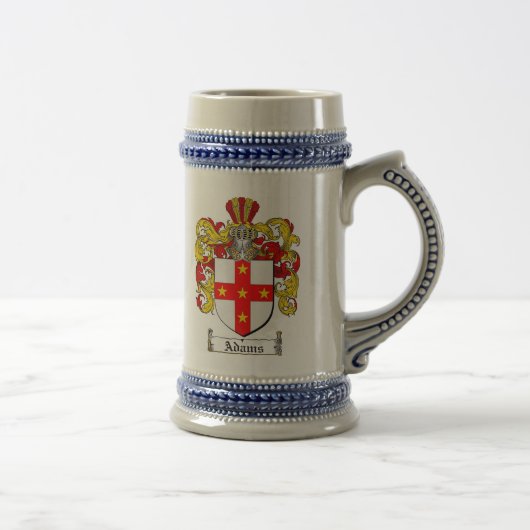 Adams Coat of Arms Stein / Adams Family Crest Bierpul (Rechts)