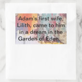Adam's eerste vrouw Lilith Jeff Hankamer Artjunkha Rechthoekige Sticker (Tas)