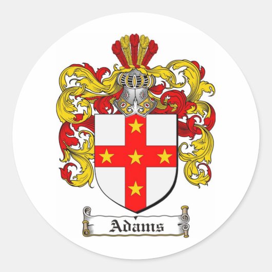 ADAMS FAMILY CREST - ADAMS WAPEN RONDE STICKER (Voorkant)