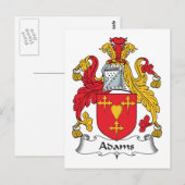 Adams Family Crest Briefkaart (Voorkant / Achterkant)