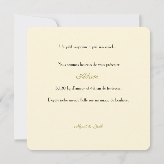 Adam's Geboortejaar Kaart (Achterkant)