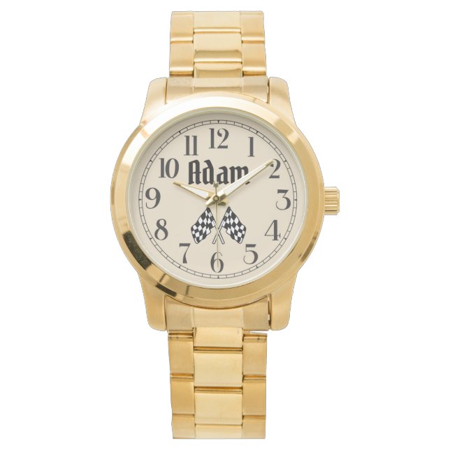 Adam's gekruiste geruite vlaggen horloge (Voorkant)