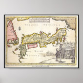 Adams Japan Map 1707 Poster (Voorkant)