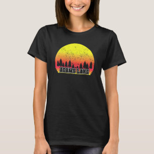 Adams Lake Indiana Retro Schilderachtig Sunset Gra T-shirt