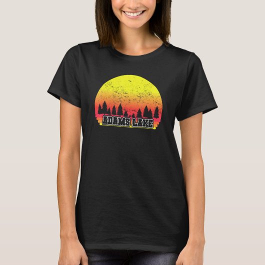 Adams Lake Indiana Retro Schilderachtig Sunset Gra T-shirt (Voorkant)
