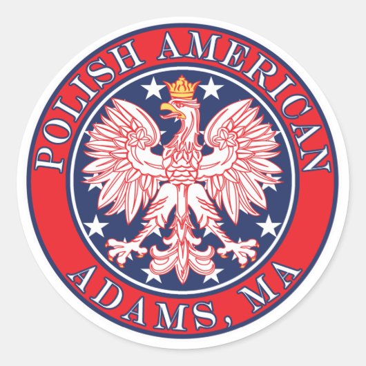 Adams Massachusetts Polish Ronde Sticker (Voorkant)
