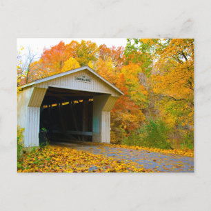 Adams Mill Old Covered Bridge, Indiana Briefkaart