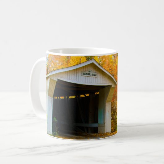 Adams Mill Old Covered Bridge, Indiana Koffiemok (Voorkant links)