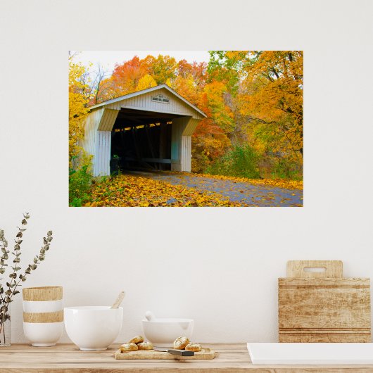 Adams Mill Old Covered Bridge, Indiana Poster (Keuken)