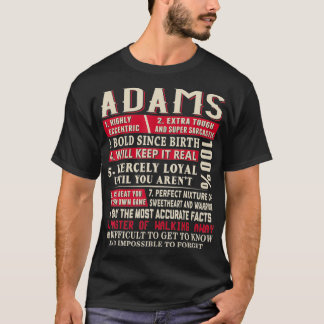 Adams Name Gift Adams  Adams Surname  T-shirt
