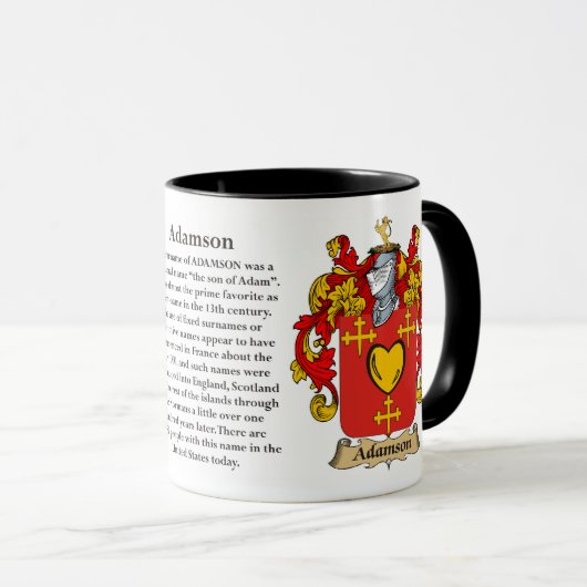 Adamson Family Coat of Arms Mok (Voorkant rechts)